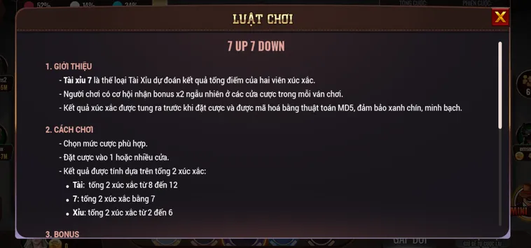 Hướng Dẫn Chơi 7 Up Down Tại BomWin Cơ Hội Nhận Thưởng Tiền Mặt Siêu Khủng