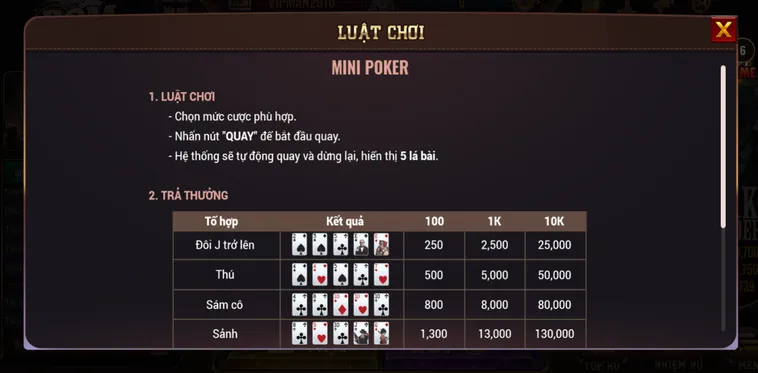 Chinh Phục Ngay Slot Game Mini Poker Tại BomWin Với Tỉ Lệ Thắng Cực Cao