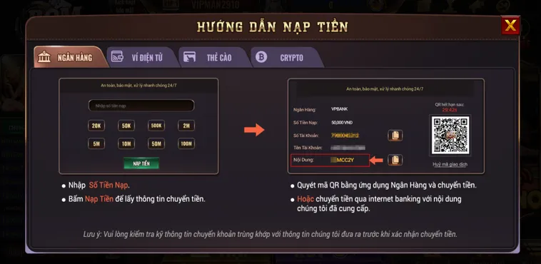 Nạp Tiền Qua Tài Khoản Ngân Hàng Vào BomWin Thần Tốc Với Đa Dạng Phương Thức Thanh Toán An Toàn Nhất Hiện Nay