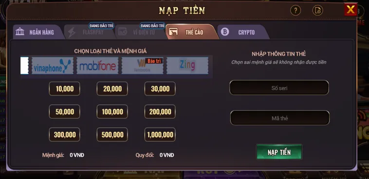 Nạp Tiền BomWin Thần Tốc Với Đa Dạng Phương Thức Thanh Toán An Toàn Nhất Hiện Nay