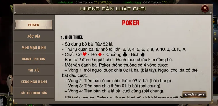 Trải Nghiệm Đỉnh Cao Cùng Sảnh Game Poker Tại BomWin Với Thưởng Lớn Mỗi Ngày