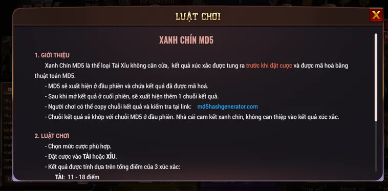 Trải Nghiệm Công Nghệ Tài Xỉu MD5 Tại BomWin Với Kết Quả Minh Bạch Tuyệt Đối
