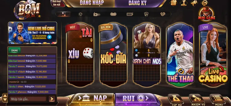 Cổng Game BomWin - Đa Dạng Trò Chơi Hấp Dẫn Cho Cược Thủ Tha Hồ Khám Phá