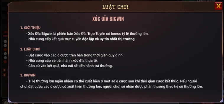 Xóc Đĩa BigWin Tại BomWin Sân Chơi Giải Trí Đẳng Cấp Với Tỷ Lệ Thưởng Cực Cao